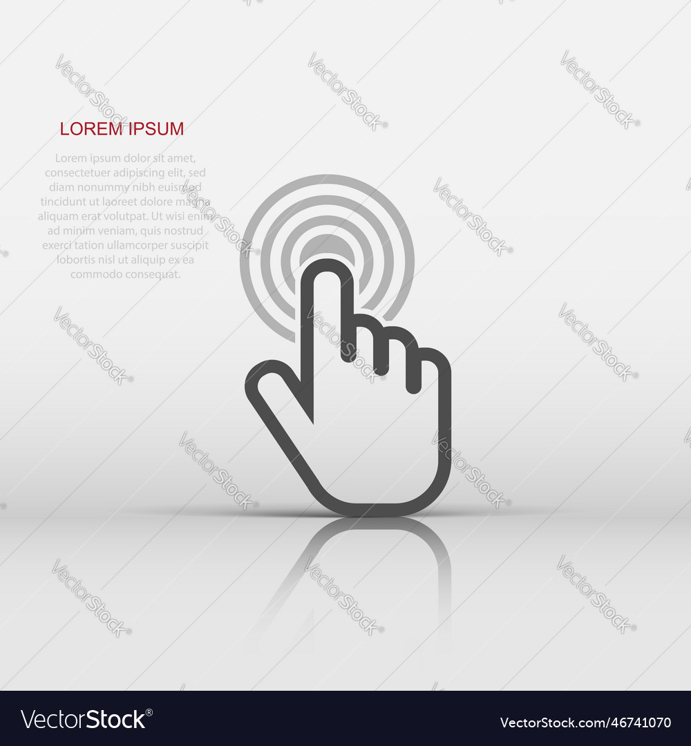 Click hand icon in flat style cursor finger sign Vector Image