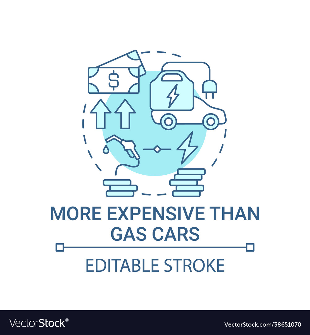 Electric vehicles more expensive than gas cars Vector Image