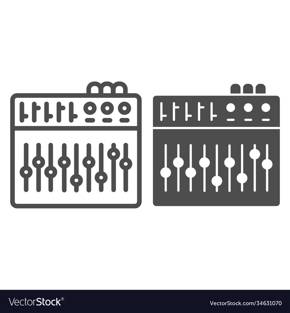 Equalizer line and solid icon sound design Vector Image