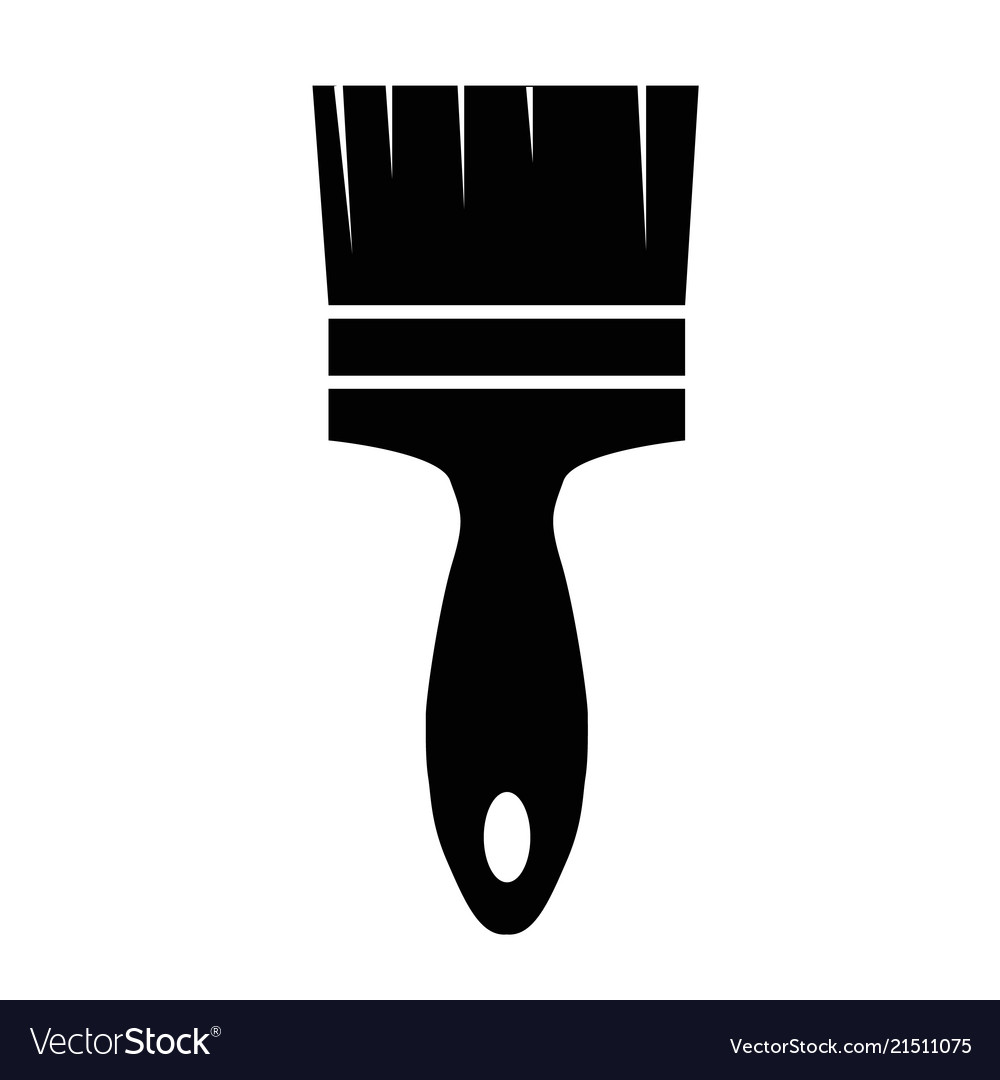 Paint Brush Icon On White Background Black Vector Image   Paint Brush Icon On White Background Black Vector 21511075 