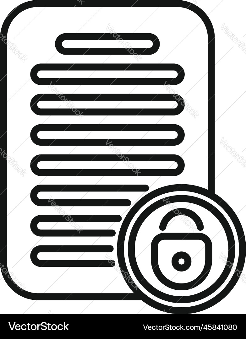 Document ssl certificate icon outline web Vector Image