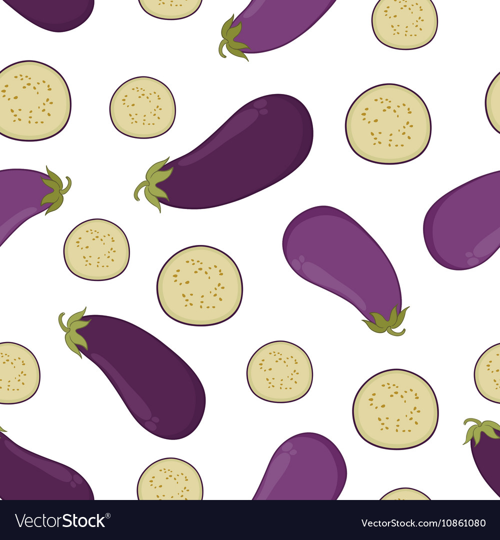 Eggplant seamless pattern Royalty Free Vector Image