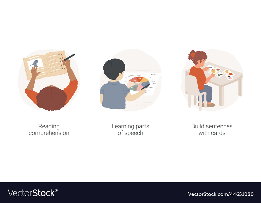 English proficiency and literacy at elementary Vector Image