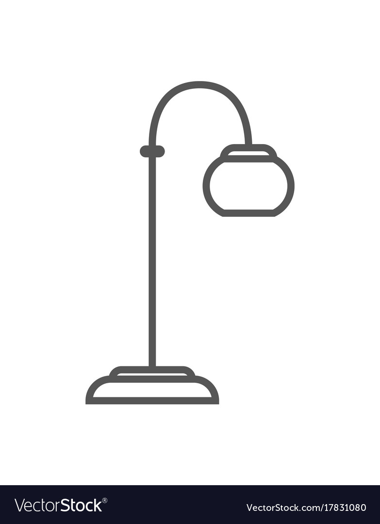 Floor Lamp Isolated Icon In Linear Style
