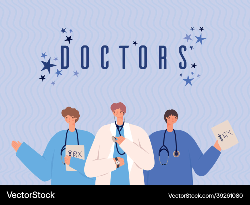 Nice doctors Royalty Free Vector Image - VectorStock