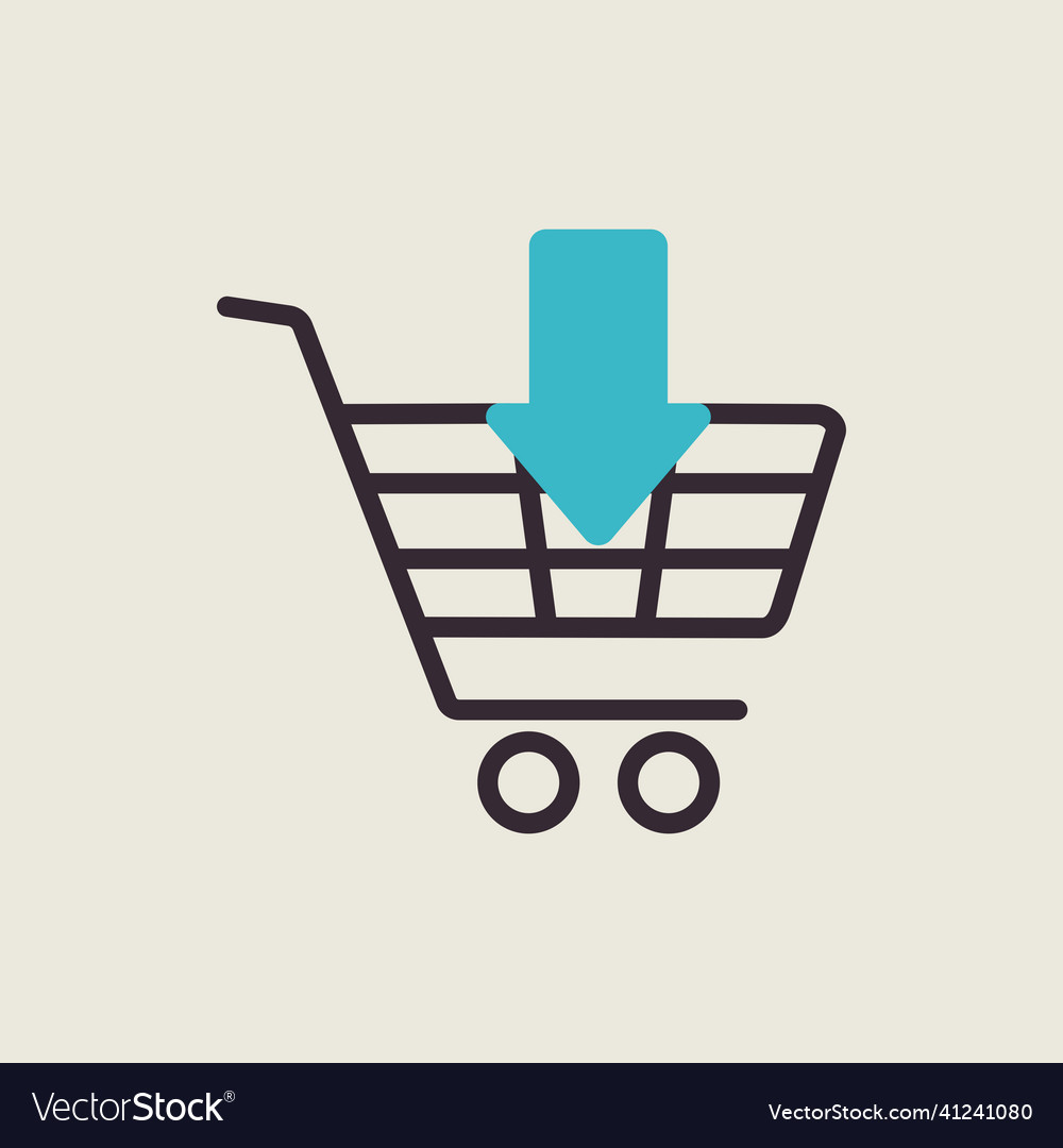 Shopping cart with an arrow icon e-commerce sign Vector Image