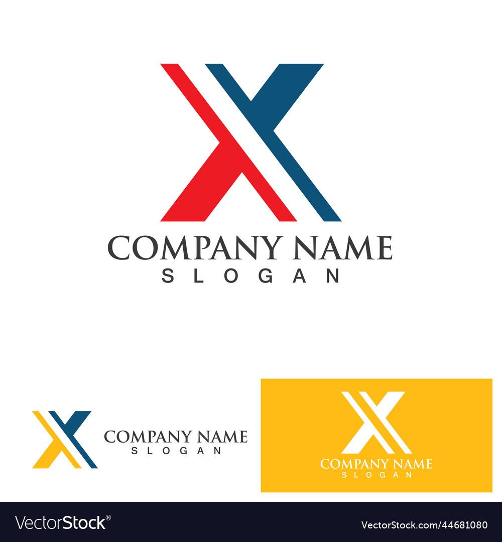 X logo template icon Royalty Free Vector Image