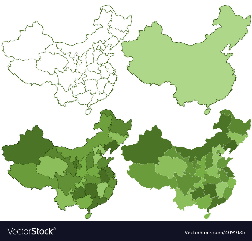 China maps Royalty Free Vector Image - VectorStock