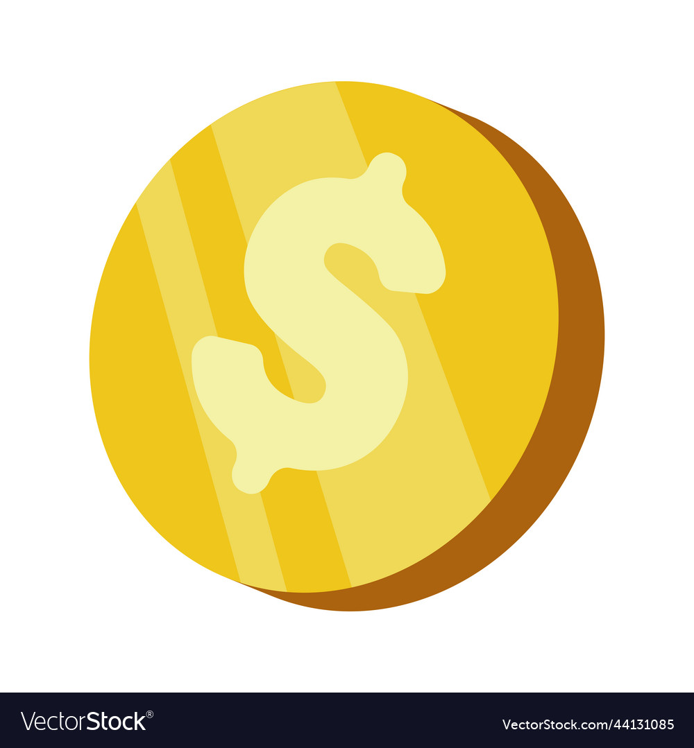 Coin with dollar symbol Royalty Free Vector Image