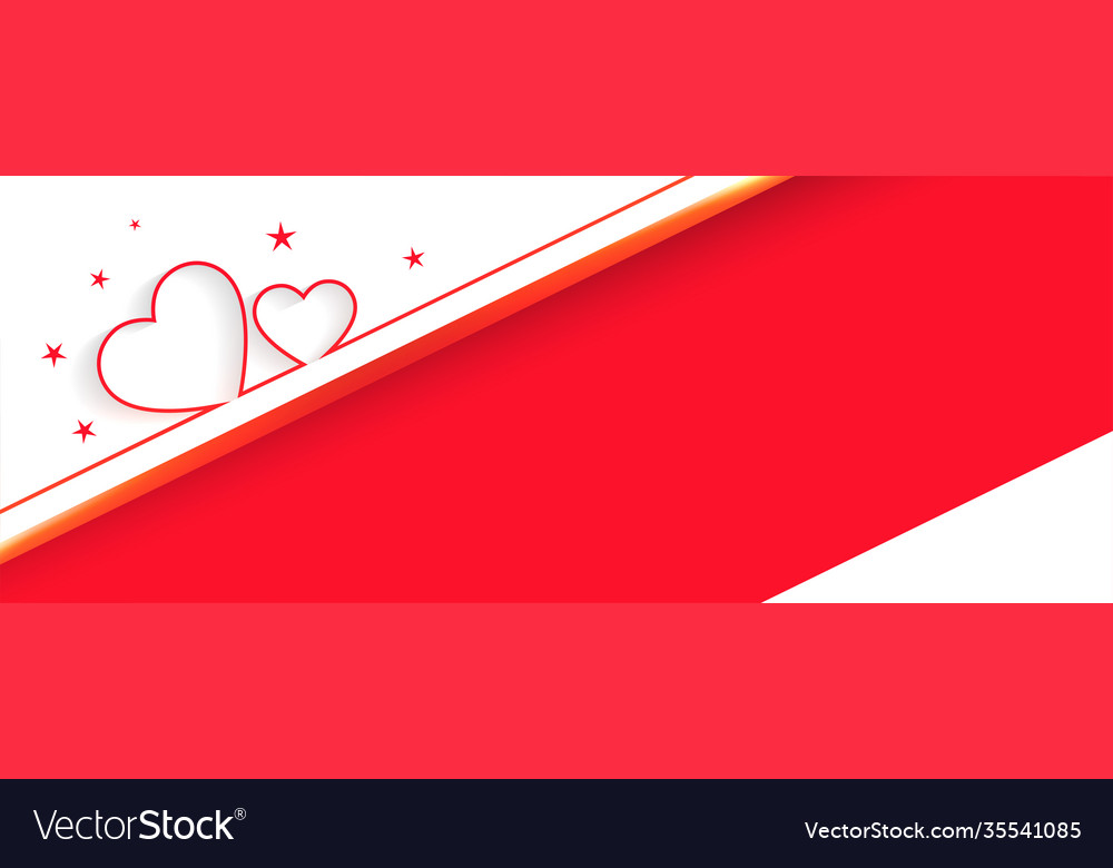 Hearts love banner with text space design Vector Image