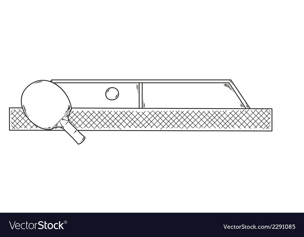 One ping pong racket and table