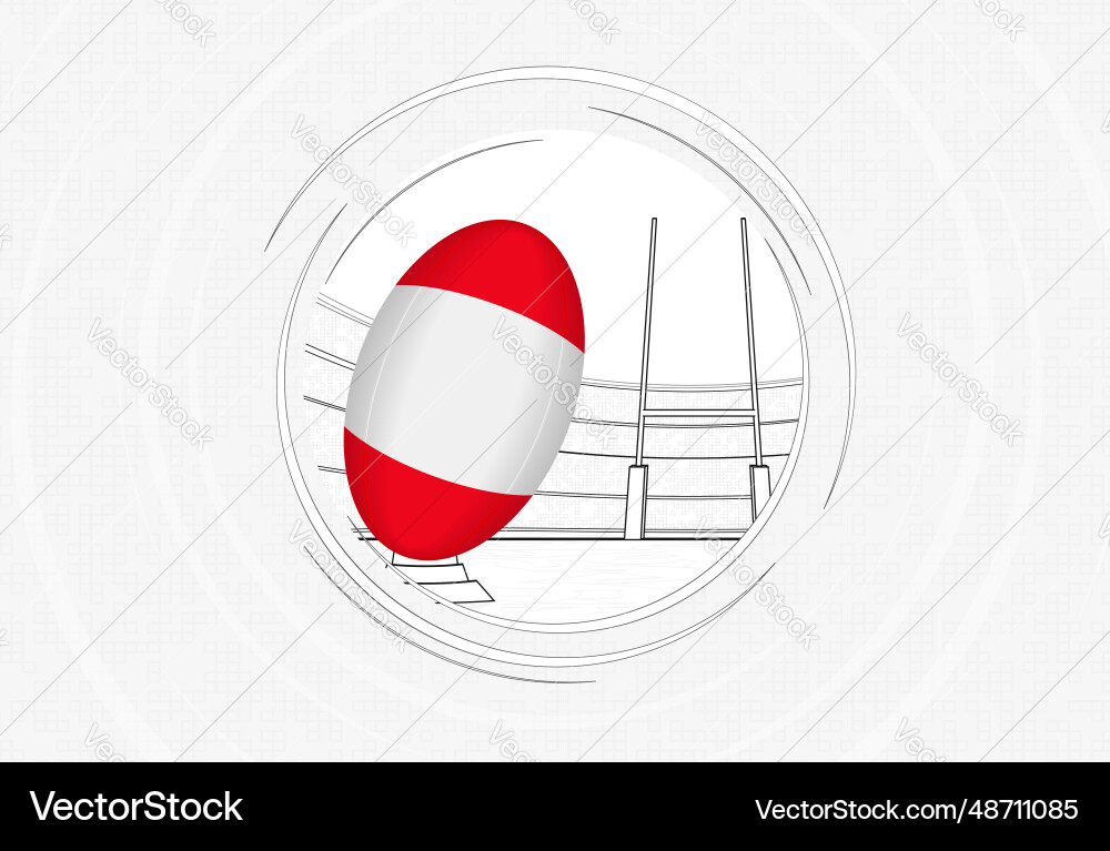 Peru flag on rugby ball lined circle rugby icon Vector Image