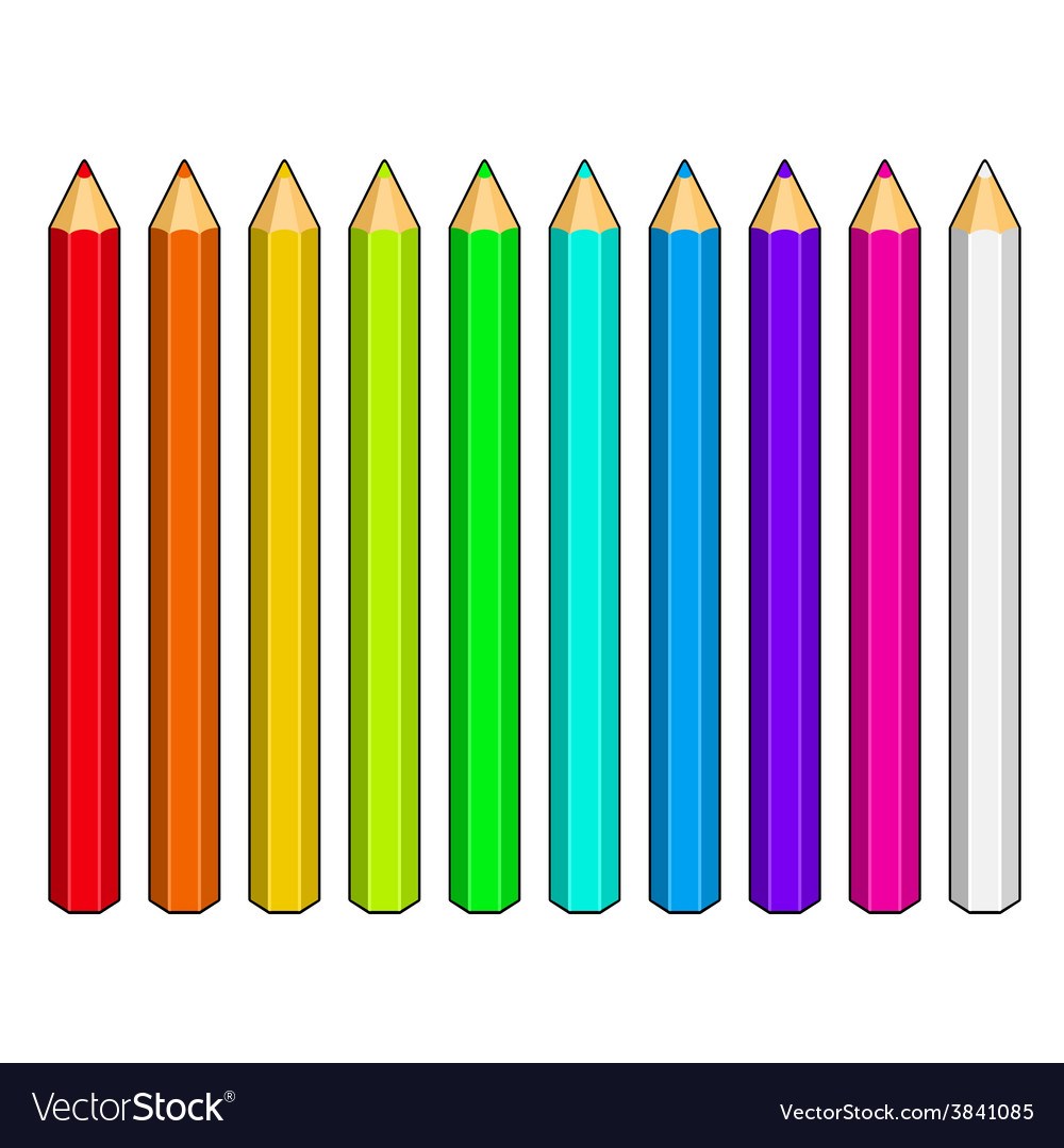 Set of colored pencils Royalty Free Vector Image