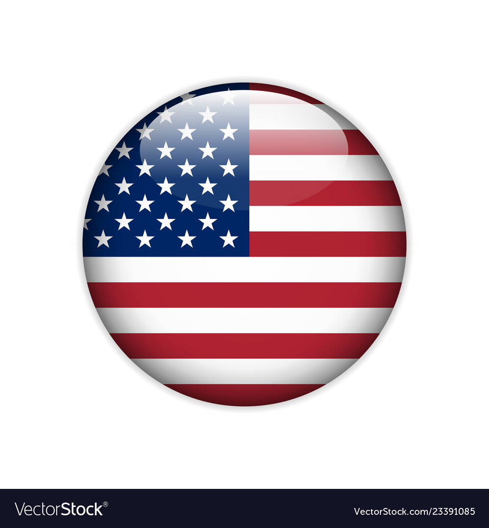 United states of america flag on button Royalty Free Vector