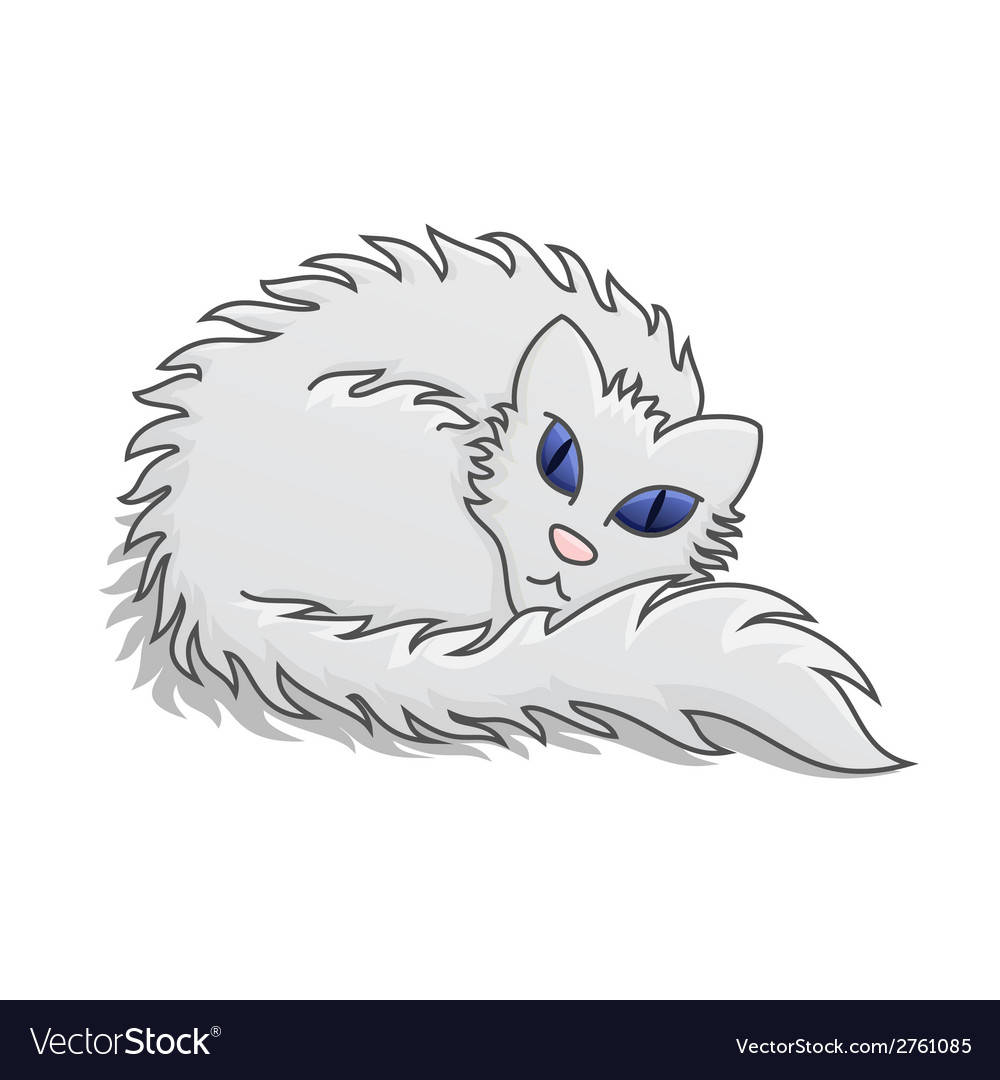 white fluffy cat royalty