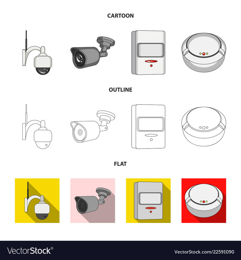 Design of cctv and camera symbol set Royalty Free Vector