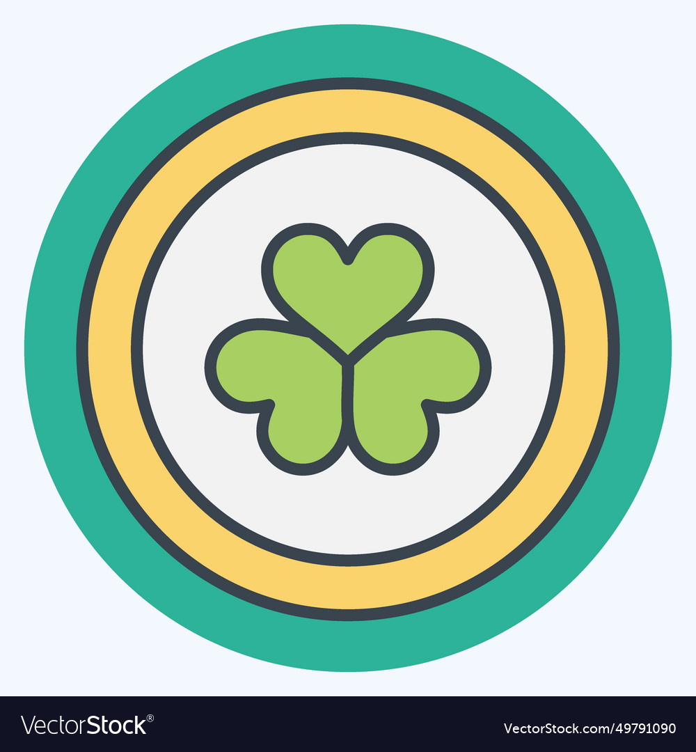 Icon coin related to ireland symbol color mate Vector Image