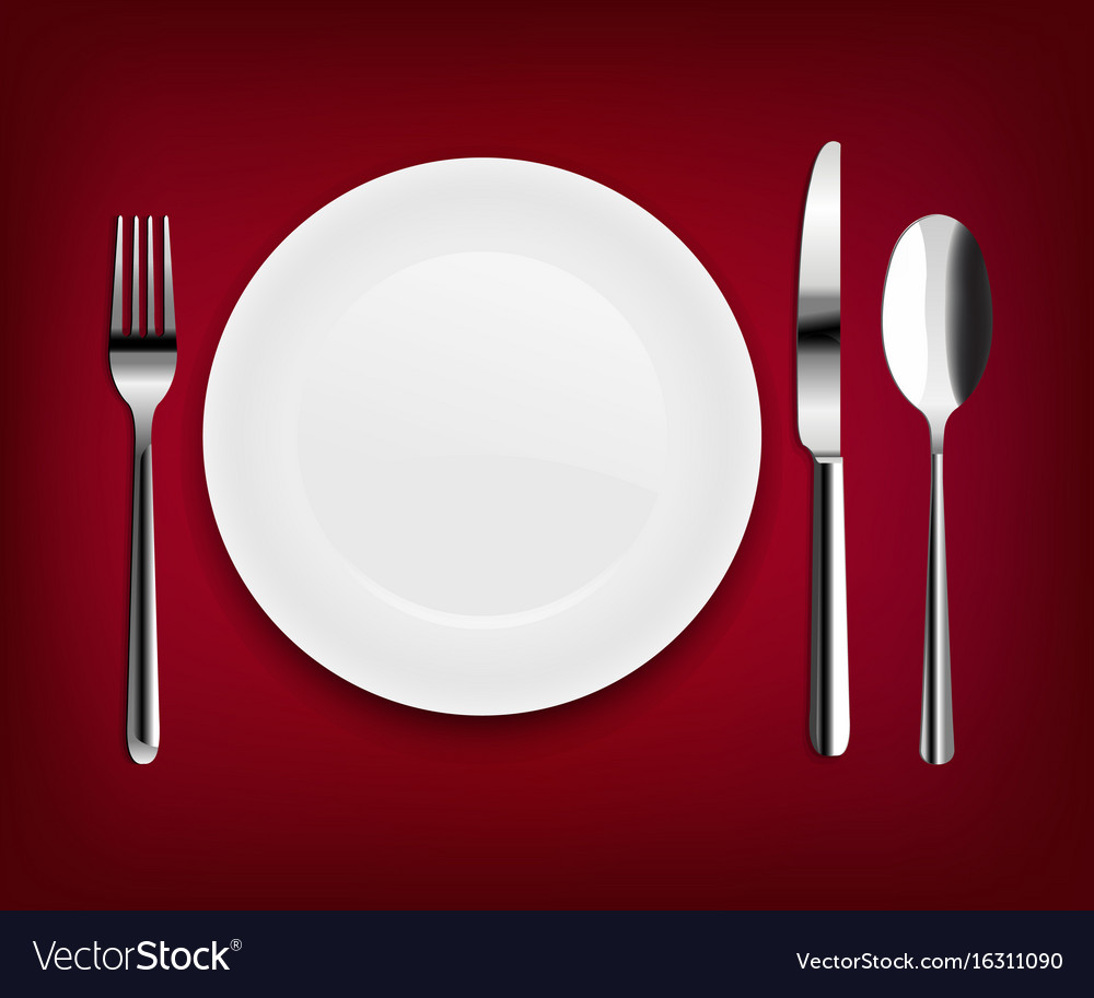 Plate with spoon Royalty Free Vector Image - VectorStock