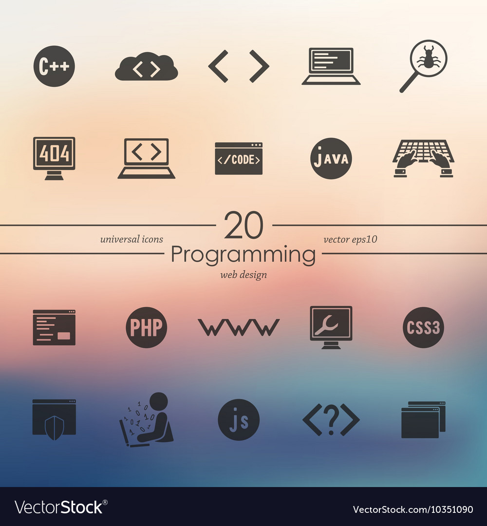 Set of programming icons Royalty Free Vector Image