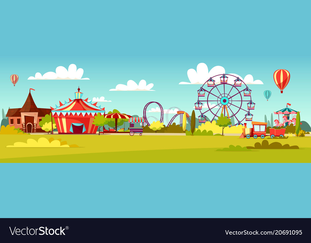 Amusement park cartoon of Royalty Free Vector Image