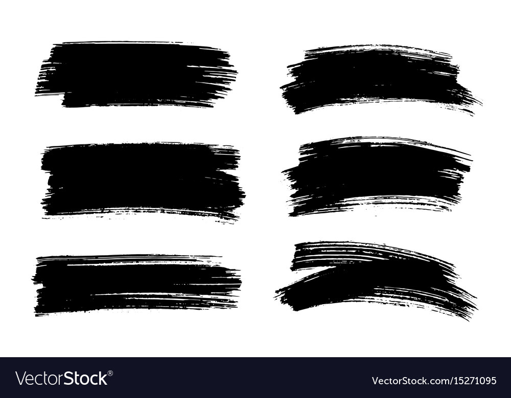 Black Paint Ink Brush Stroke Texture Royalty Free Vector