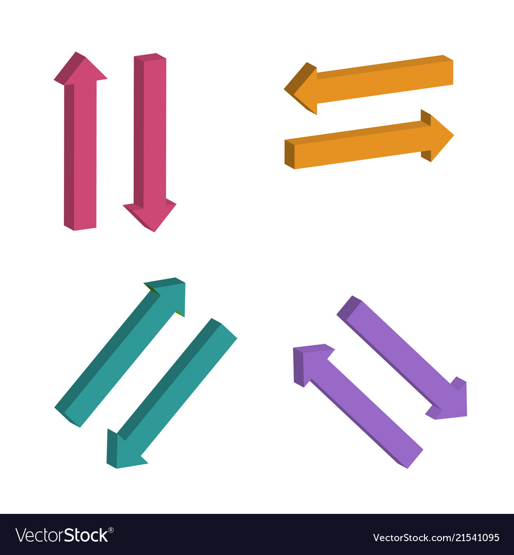 Set of colored arrows isolated on white Royalty Free Vector