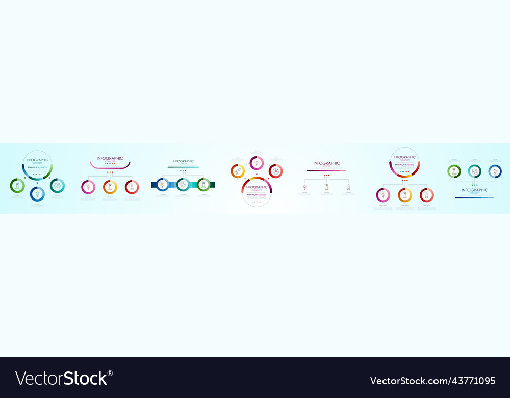 Set of info graphic backgrounds business concept vector image Set of info graphic backgrounds business concept