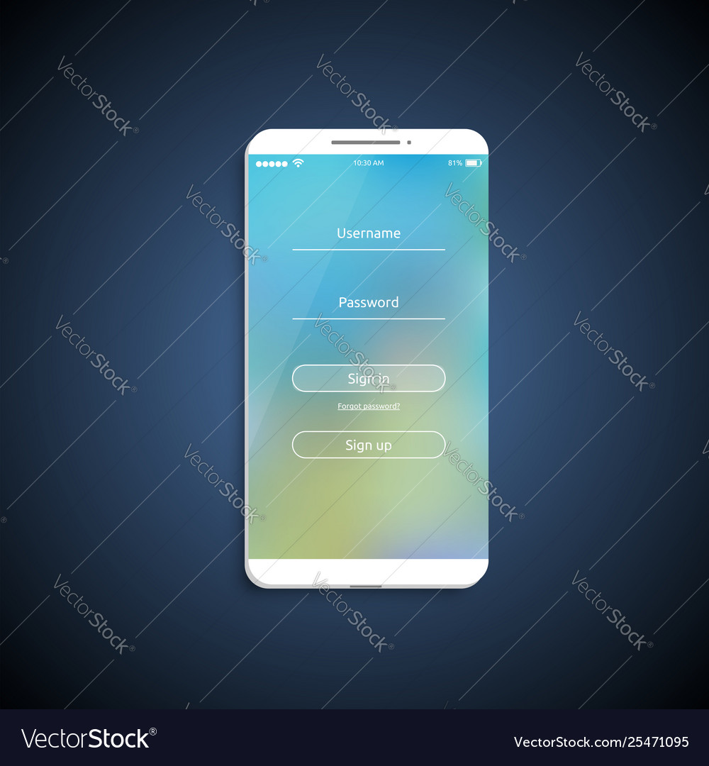 Simple and colorful ui surface for smartphones Vector Image