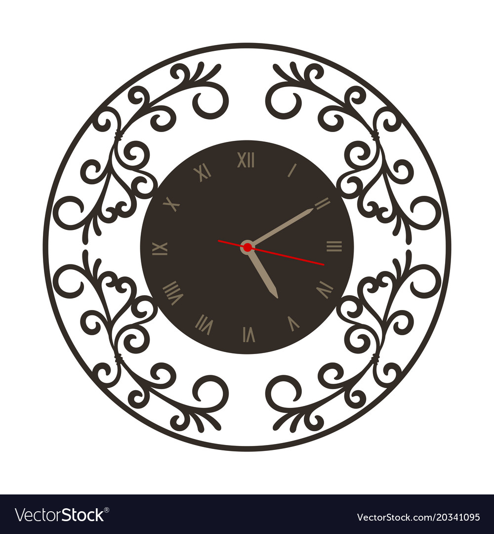 Download Vintage wall clock Royalty Free Vector Image - VectorStock