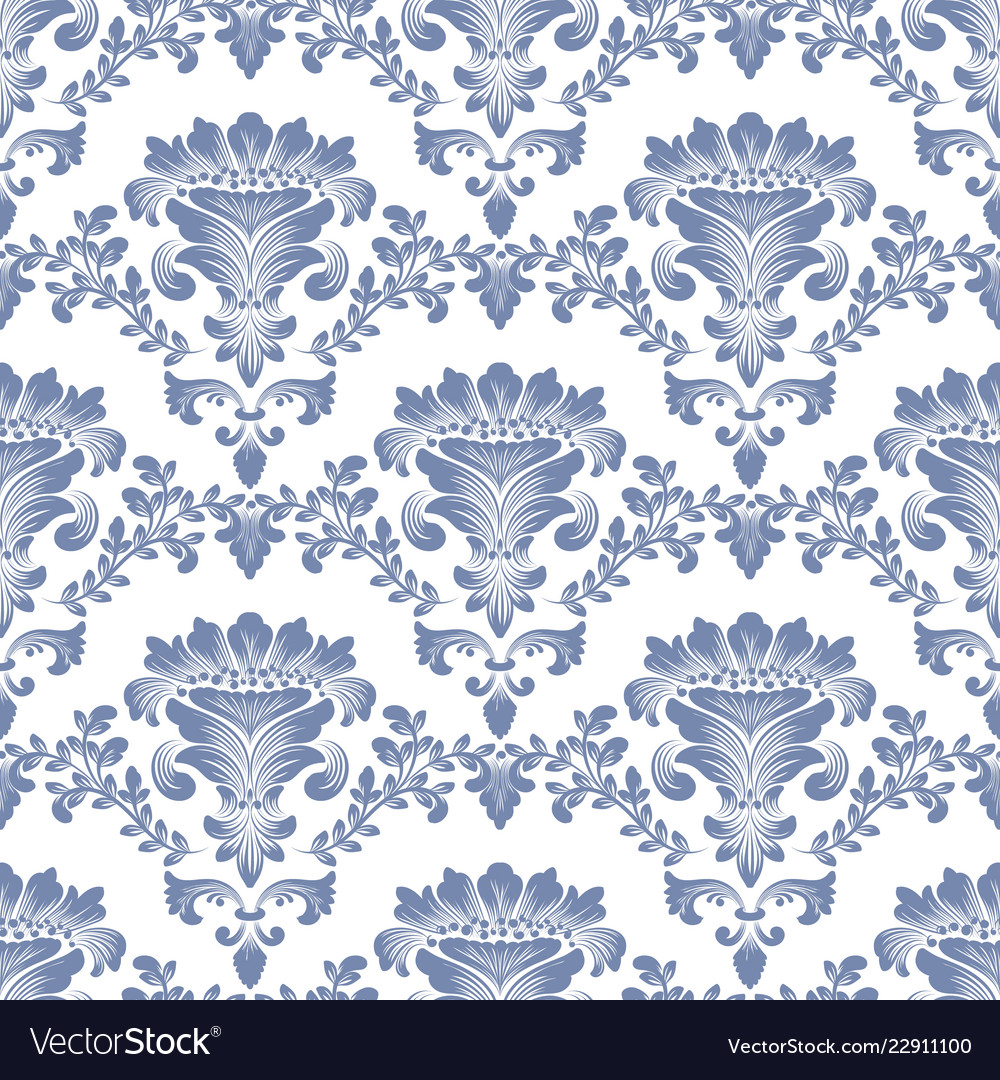 Damask seamless pattern background Royalty Free Vector Image