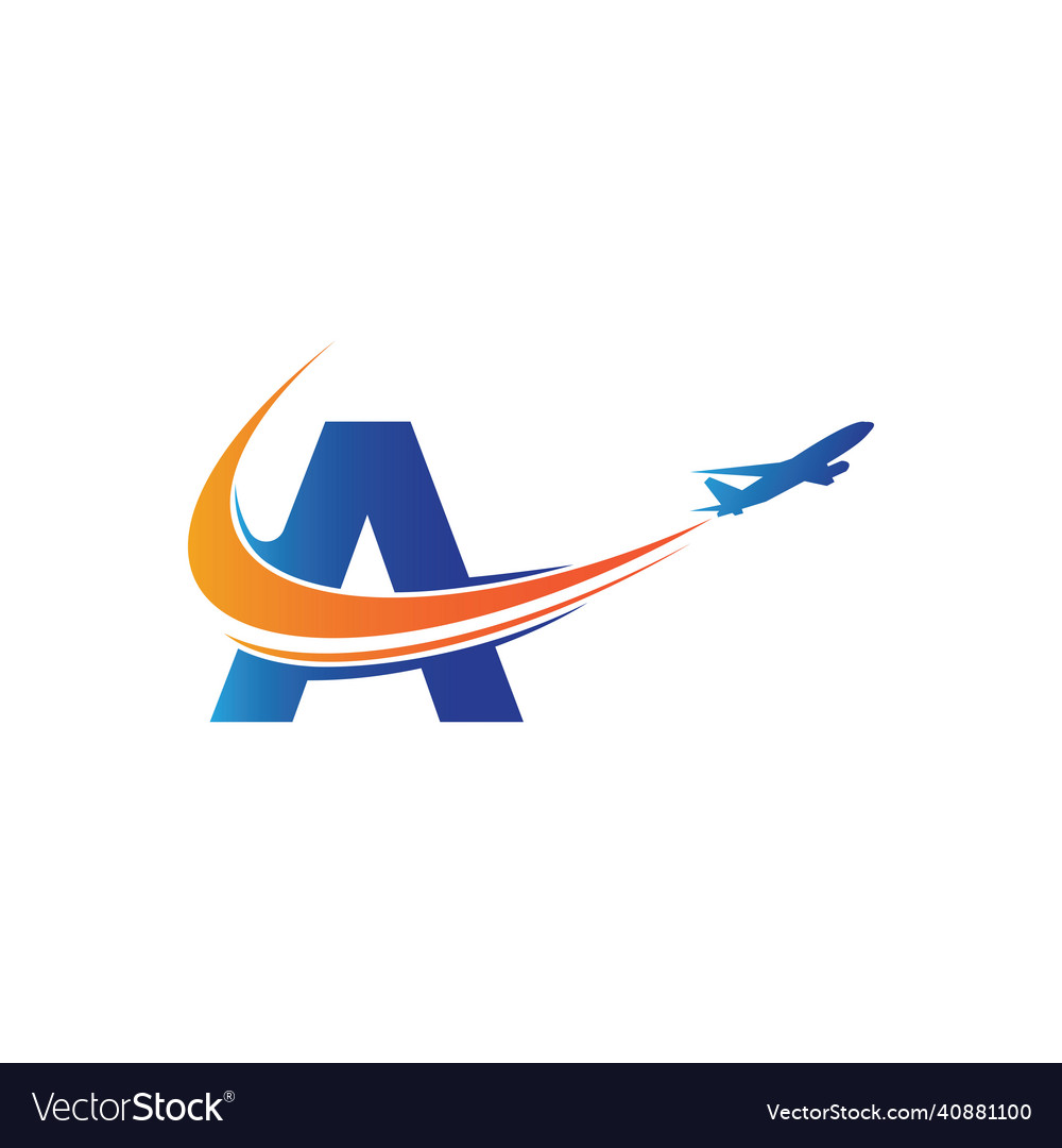 Letter a air travel logo design template Vector Image