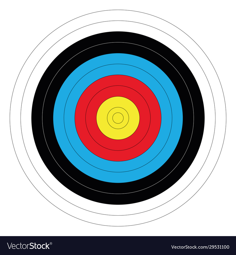 Outdoor archery target in traditional colors Vector Image