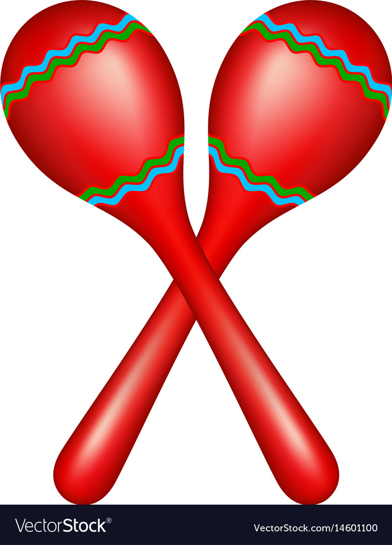 Pair maracas in red Royalty Free Vector Image VectorStock