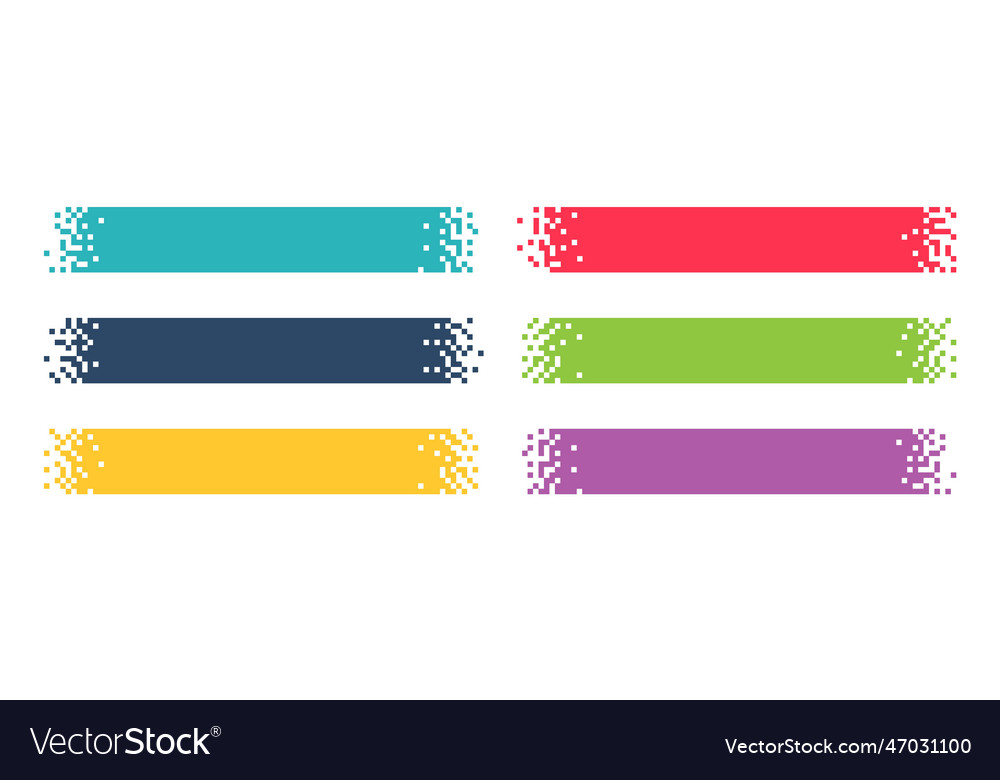 Pixel Banner Header Footer Color Layout Royalty Free Vector 8078