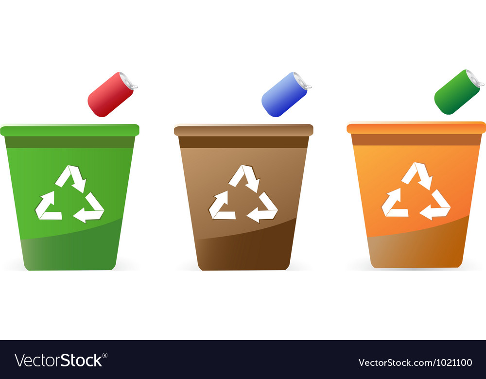 Recycling Bins Royalty Free Vector Image Vectorstock 0908