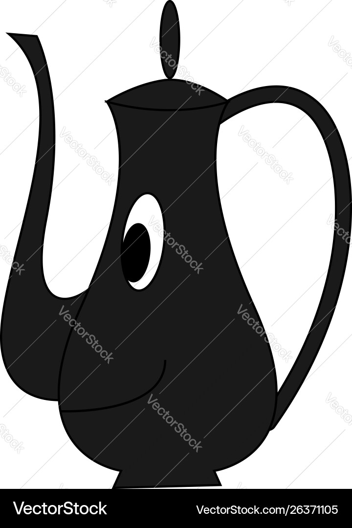 Black teapot on white background Royalty Free Vector Image