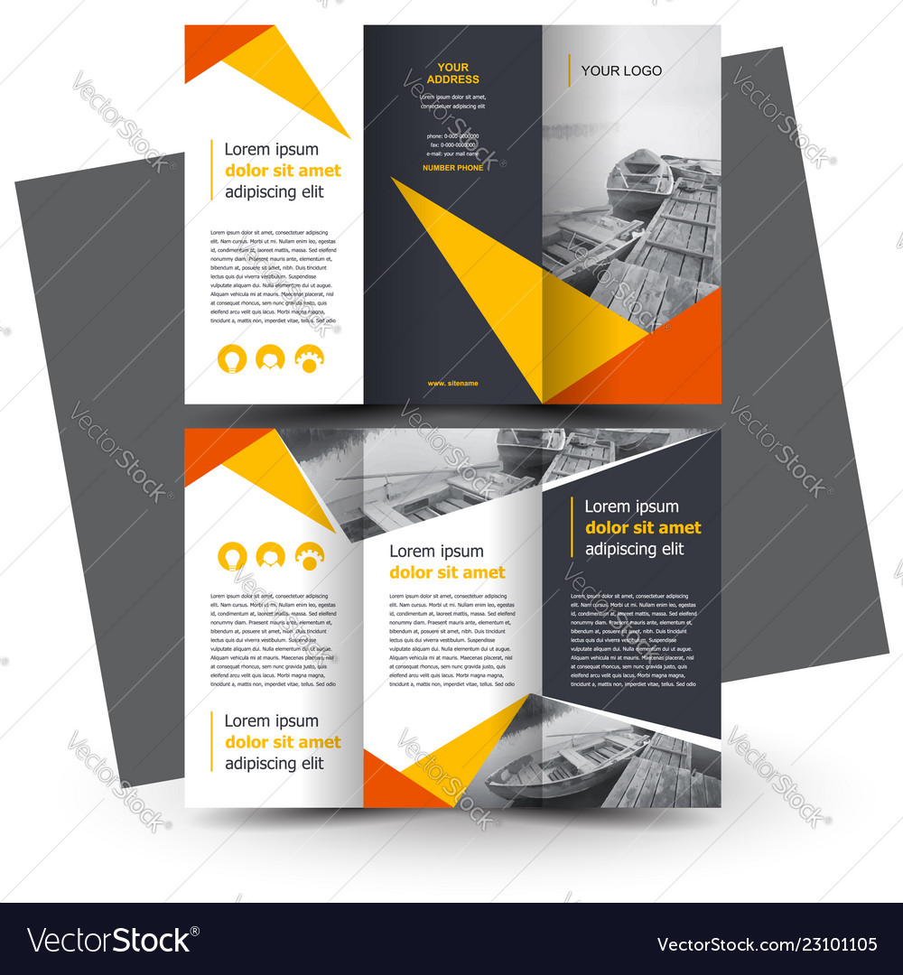 Brochure Design Template Creative Tri Fold Vector Image 1021