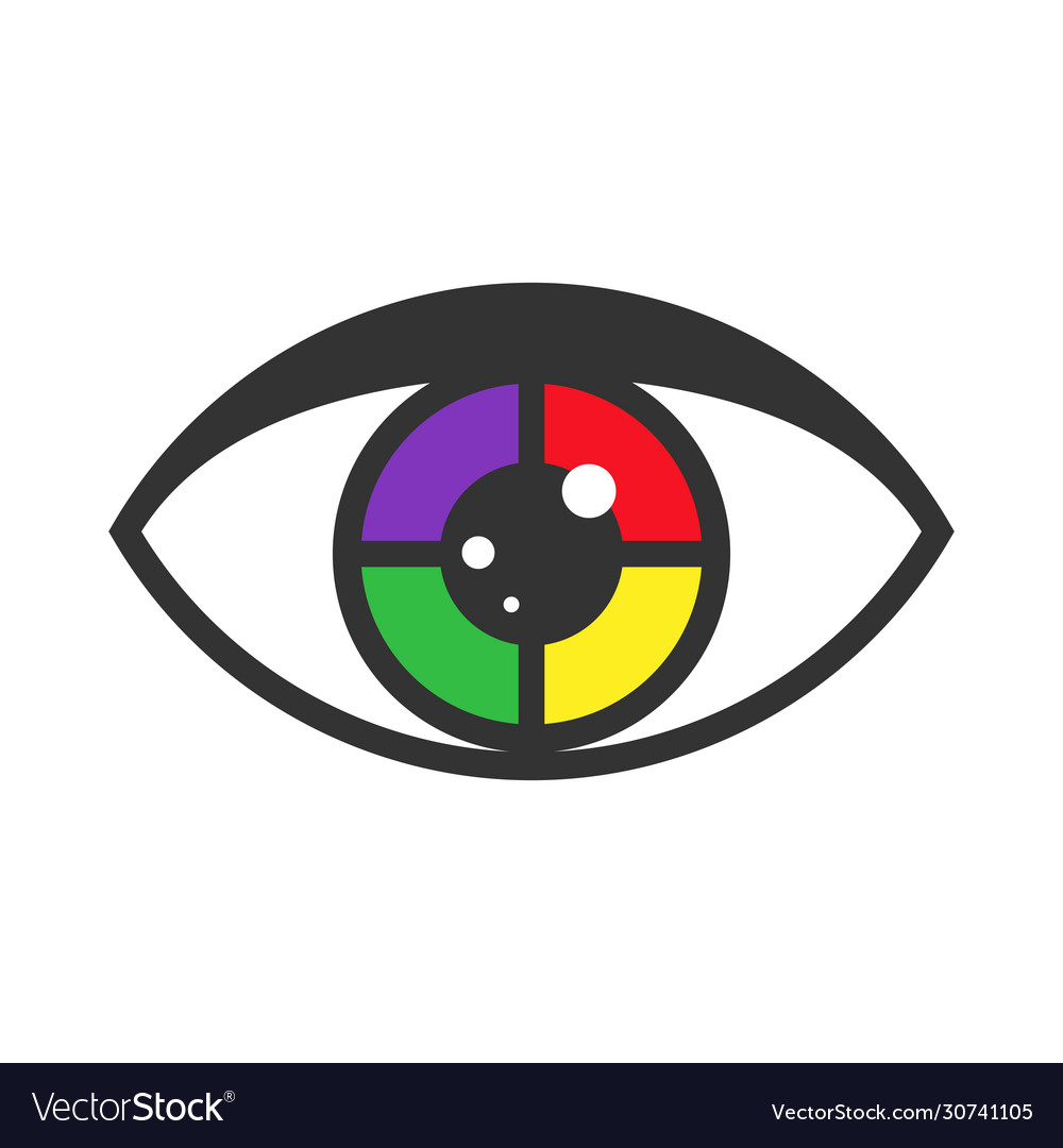 Colorful eye icon human vision theme