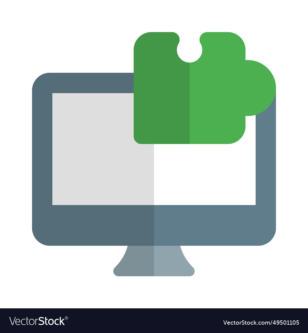 Digital puzzle brain game installed in desktop Vector Image