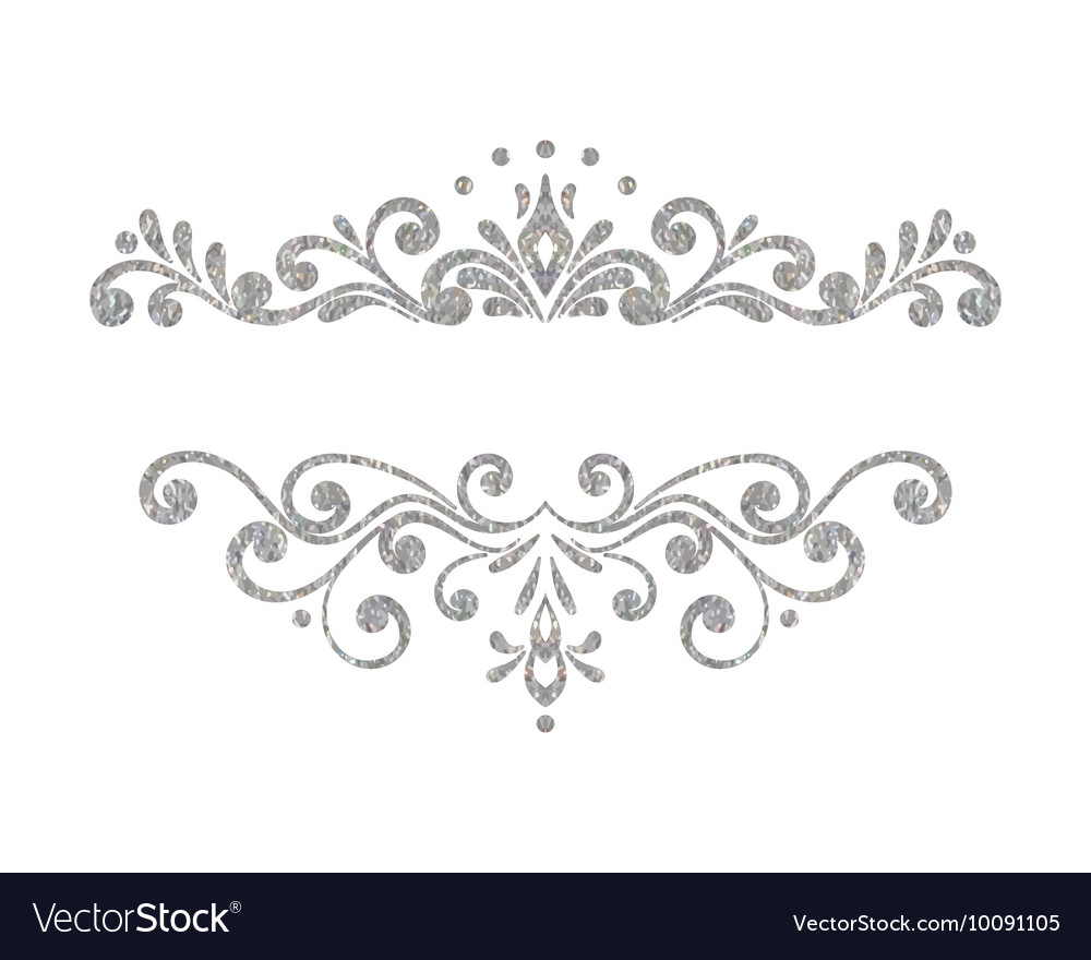 Download Elegant luxury vintage silver floral border Vector Image