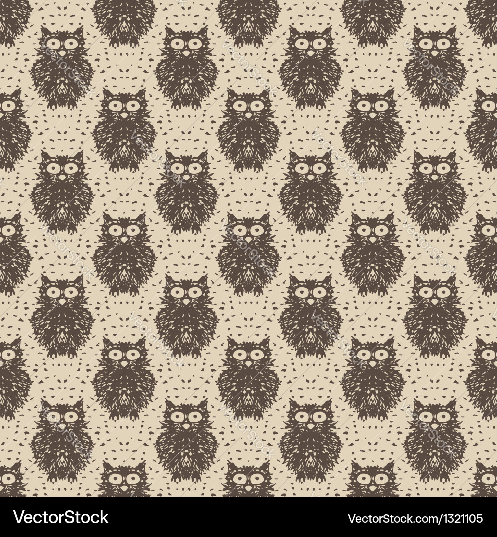 Seamless pattern with owls Royalty Free Vector Image