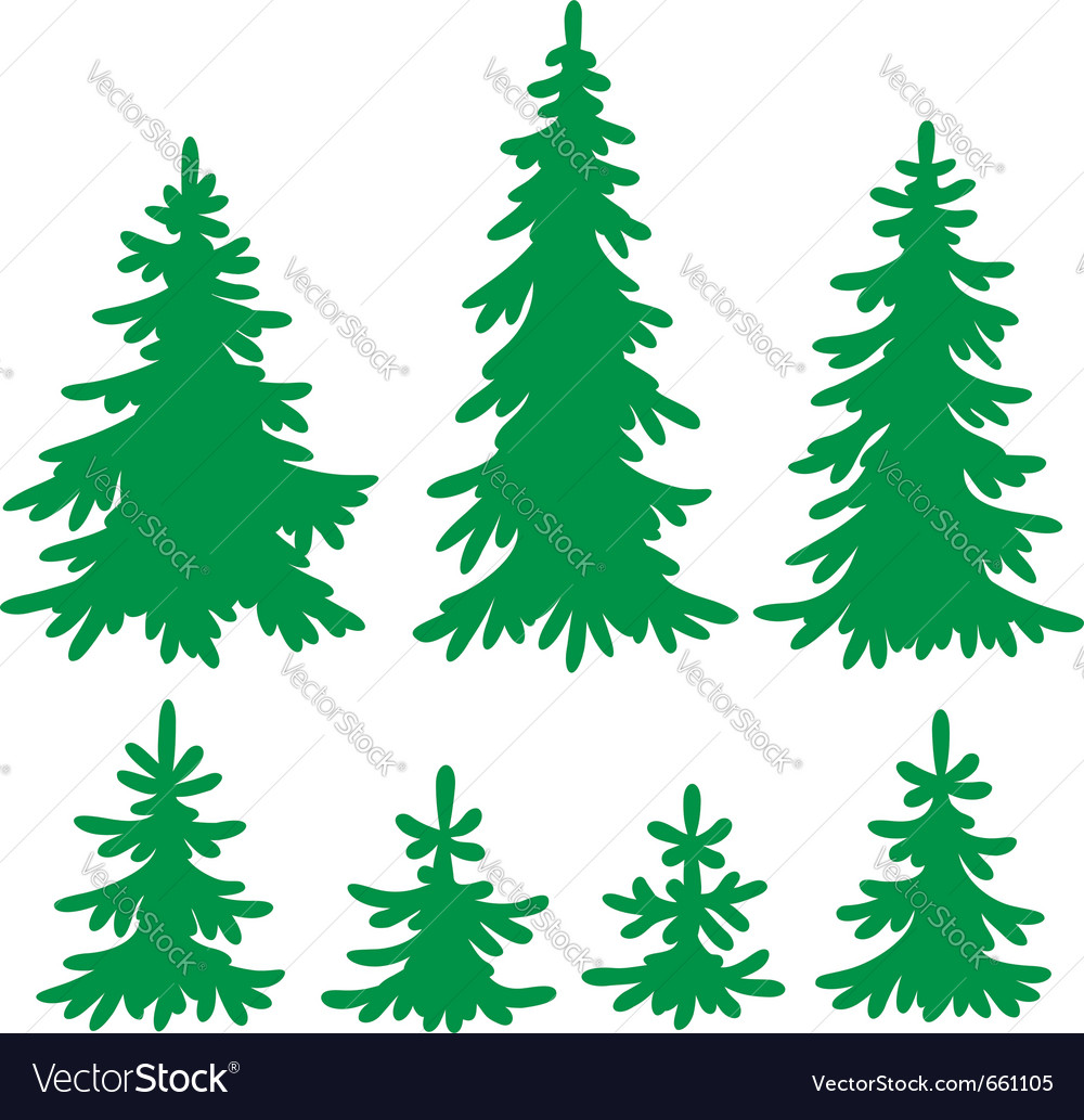 set of fir trees silhouettes royalty free vector image trees silhouette vector