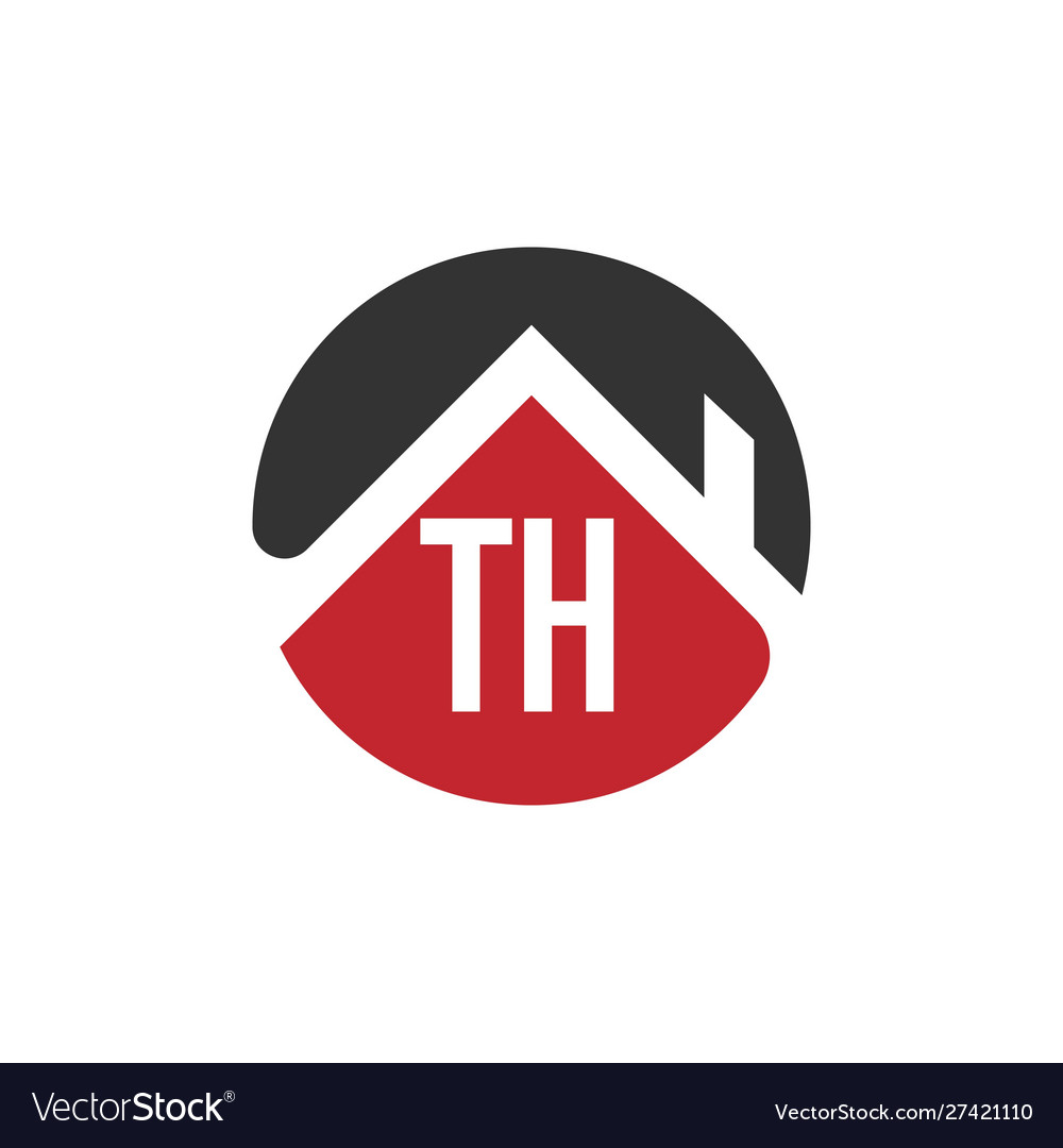 Initial letter th building logo design template Vector Image