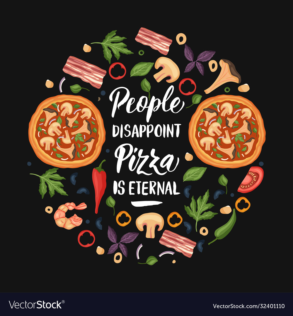 Lettering pizza Royalty Free Vector Image - VectorStock