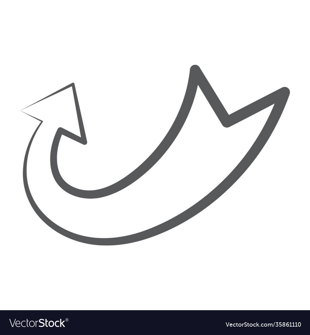 Upward bend Royalty Free Vector Image - VectorStock