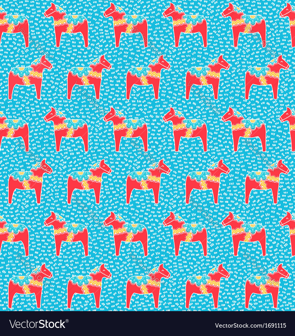 Dala horse pattern Royalty Free Vector Image - VectorStock