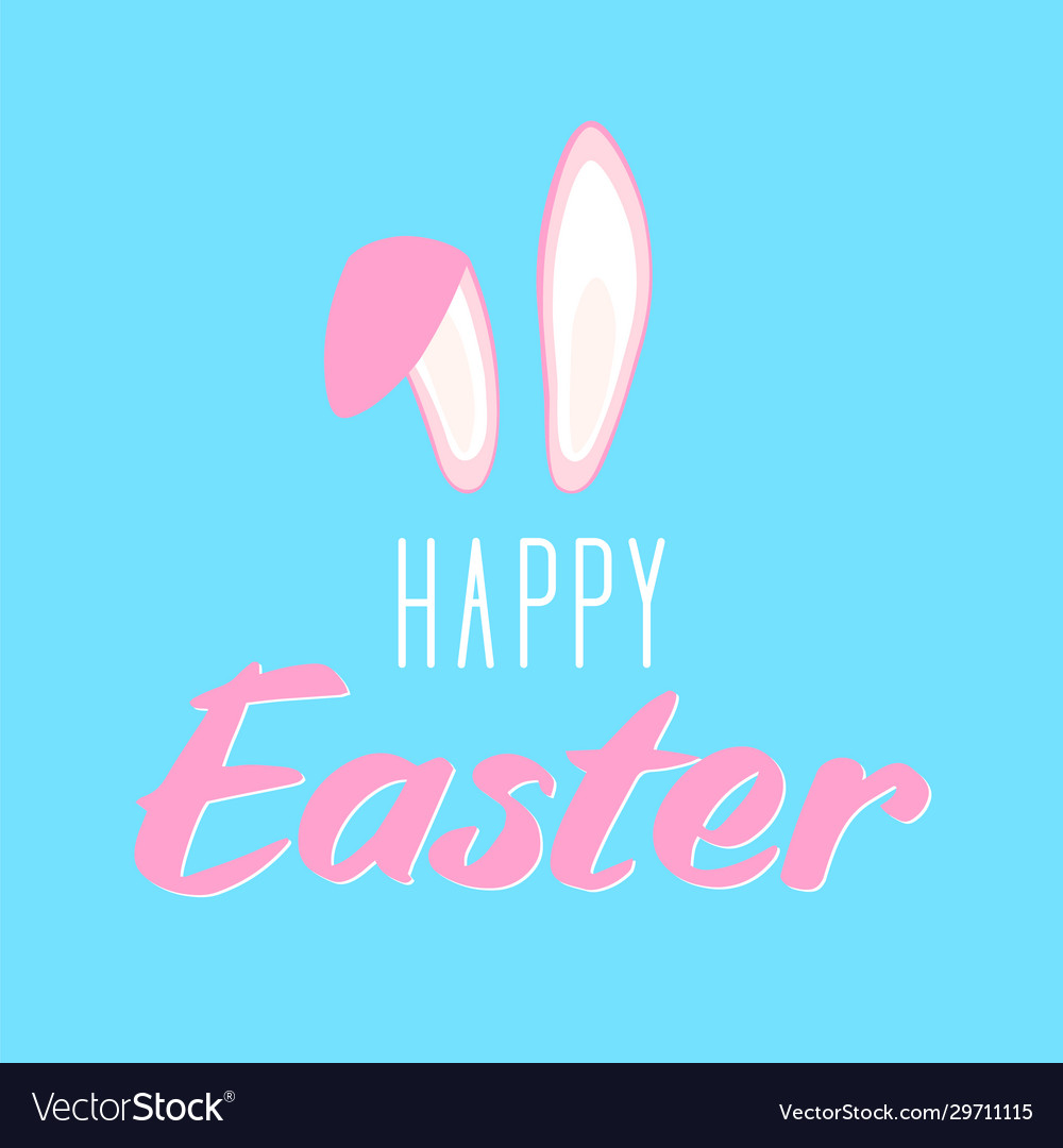 Easter bunny ears card Royalty Free Vector Image