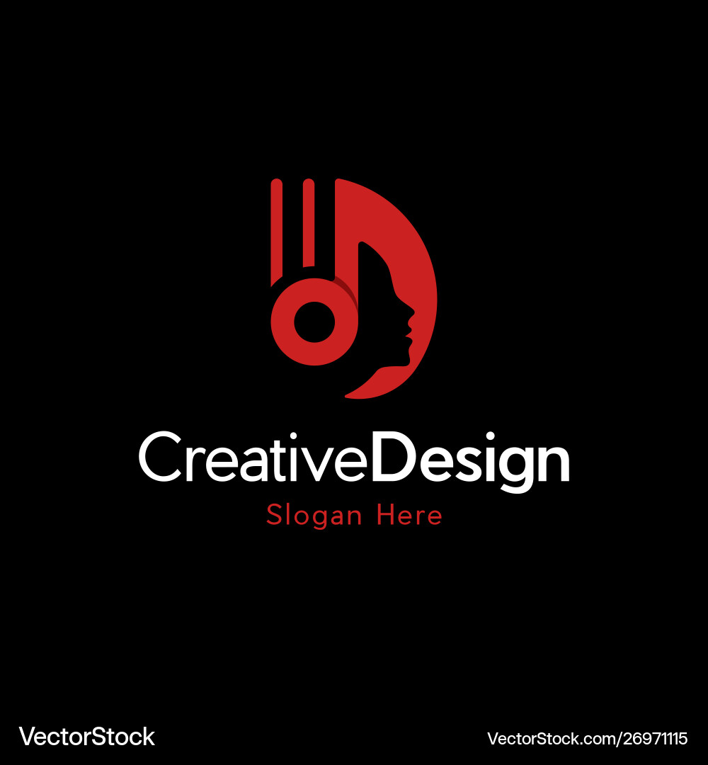 Head beauty ringtone creative media logo Vector Image