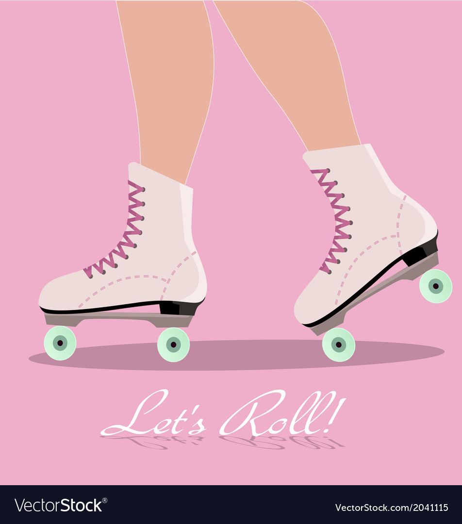 Invitation Card With Roller Skates Royalty Free Vector Image