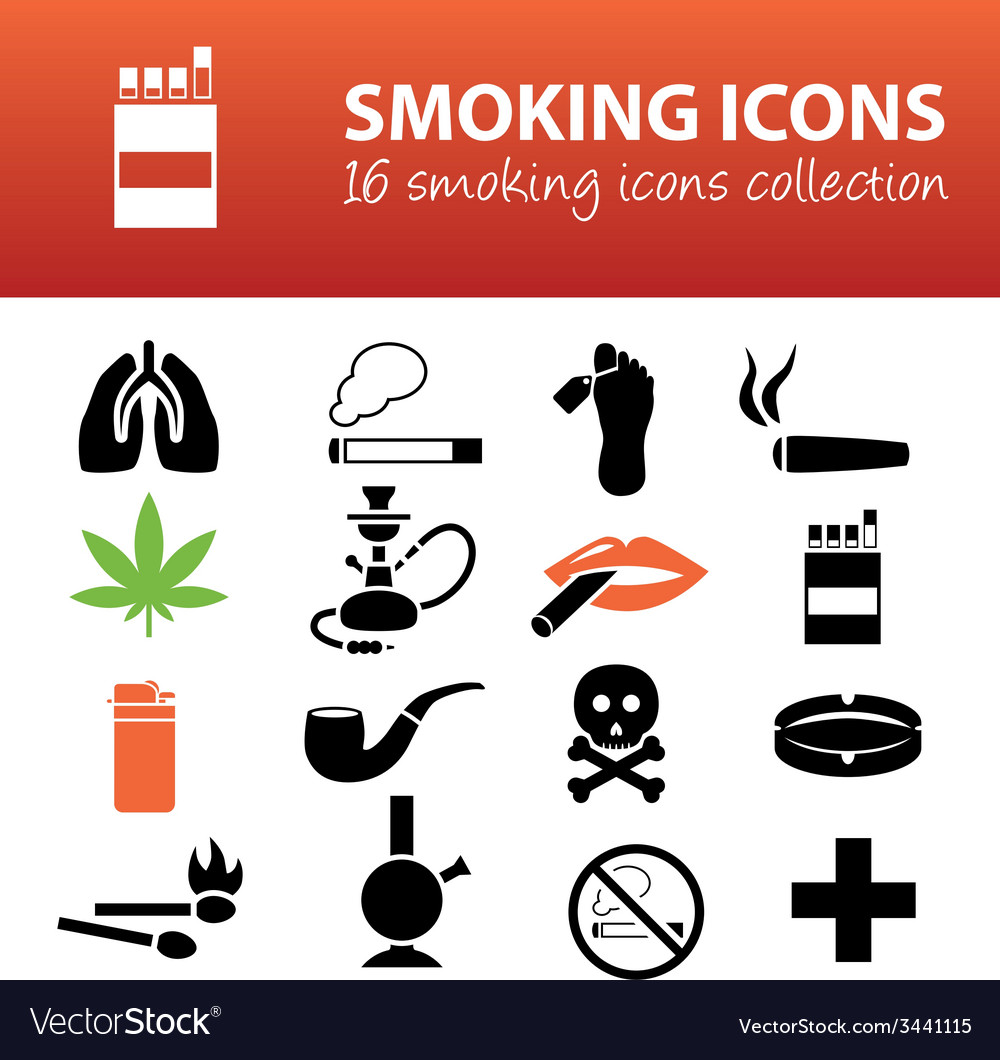 Smoking icons Royalty Free Vector Image - VectorStock